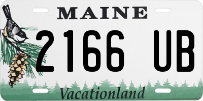 ME license plate 2166UB