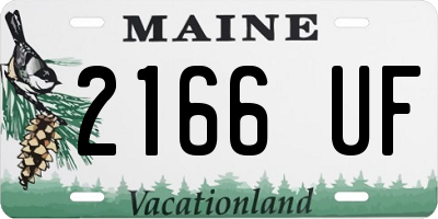 ME license plate 2166UF