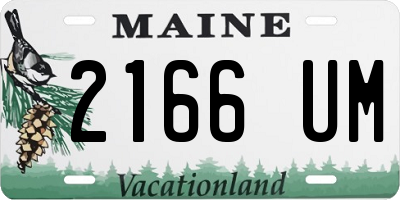 ME license plate 2166UM
