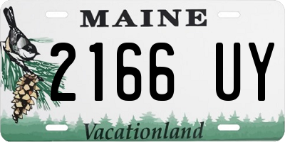 ME license plate 2166UY