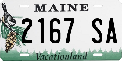 ME license plate 2167SA