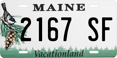 ME license plate 2167SF