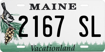 ME license plate 2167SL