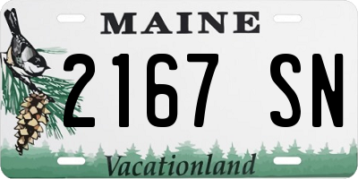 ME license plate 2167SN