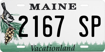 ME license plate 2167SP