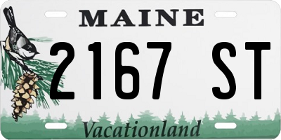 ME license plate 2167ST