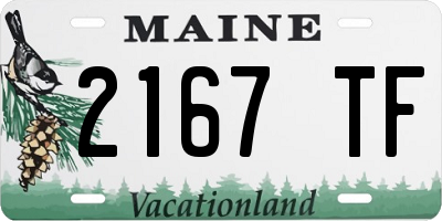 ME license plate 2167TF