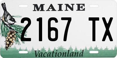 ME license plate 2167TX