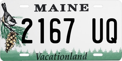 ME license plate 2167UQ