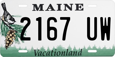 ME license plate 2167UW