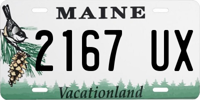 ME license plate 2167UX
