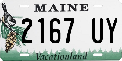 ME license plate 2167UY