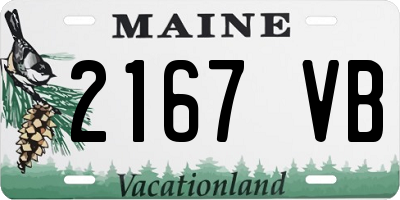 ME license plate 2167VB