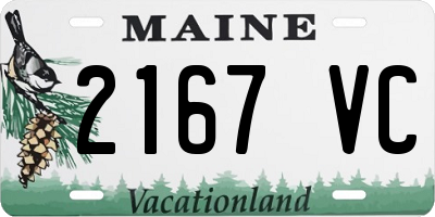 ME license plate 2167VC