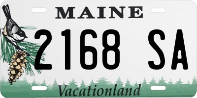 ME license plate 2168SA