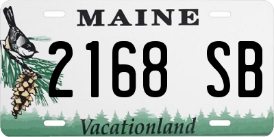 ME license plate 2168SB