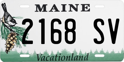 ME license plate 2168SV