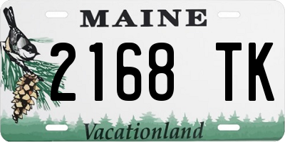 ME license plate 2168TK