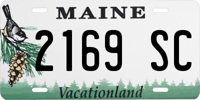 ME license plate 2169SC