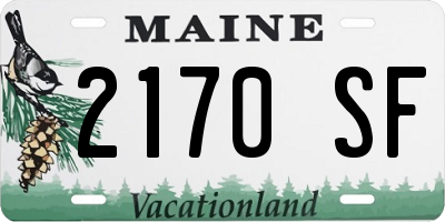 ME license plate 2170SF