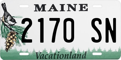 ME license plate 2170SN