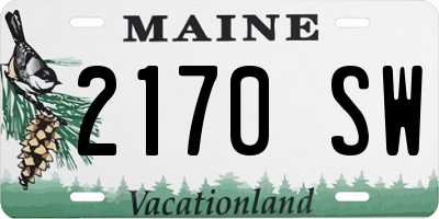 ME license plate 2170SW