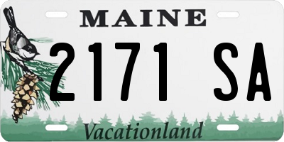 ME license plate 2171SA