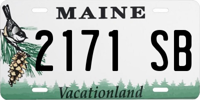 ME license plate 2171SB