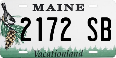 ME license plate 2172SB