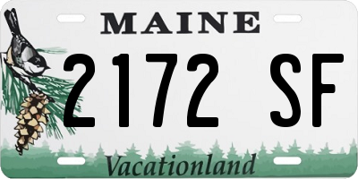 ME license plate 2172SF