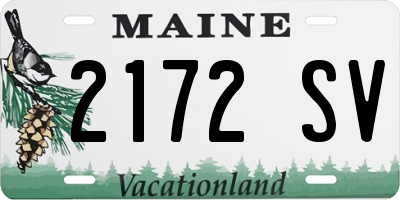 ME license plate 2172SV