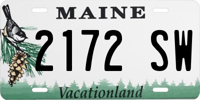 ME license plate 2172SW