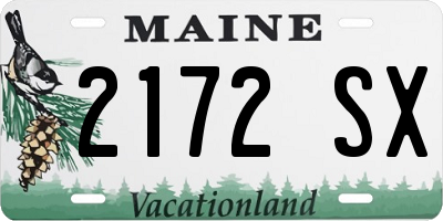 ME license plate 2172SX