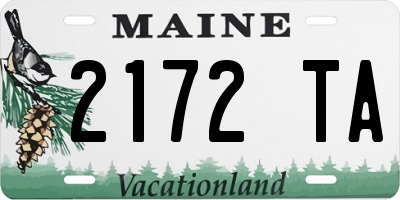 ME license plate 2172TA