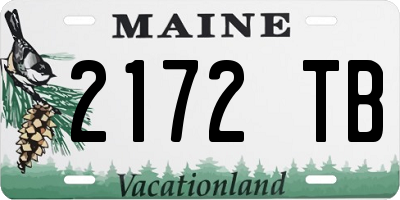 ME license plate 2172TB