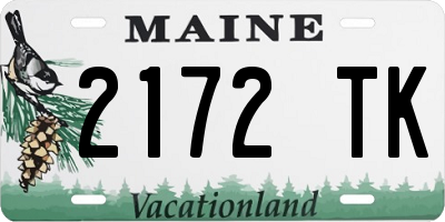 ME license plate 2172TK