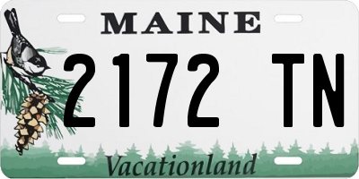 ME license plate 2172TN