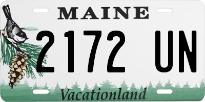 ME license plate 2172UN