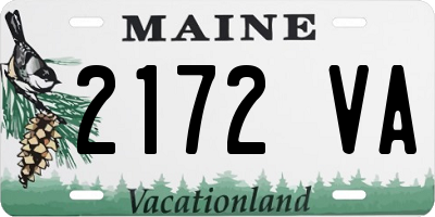 ME license plate 2172VA