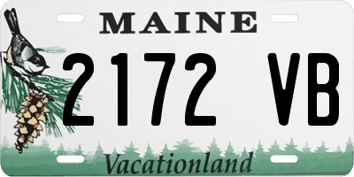 ME license plate 2172VB