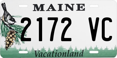 ME license plate 2172VC