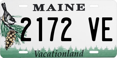 ME license plate 2172VE