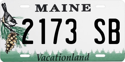 ME license plate 2173SB