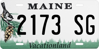 ME license plate 2173SG