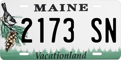 ME license plate 2173SN