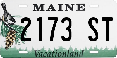 ME license plate 2173ST