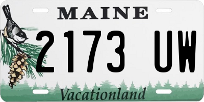 ME license plate 2173UW