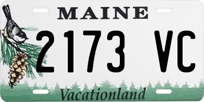ME license plate 2173VC