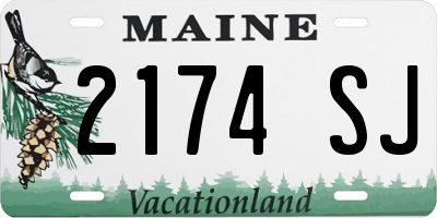 ME license plate 2174SJ