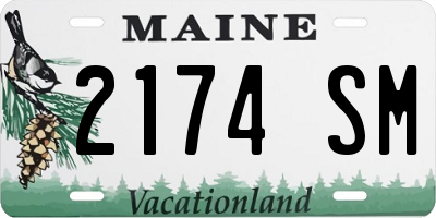 ME license plate 2174SM